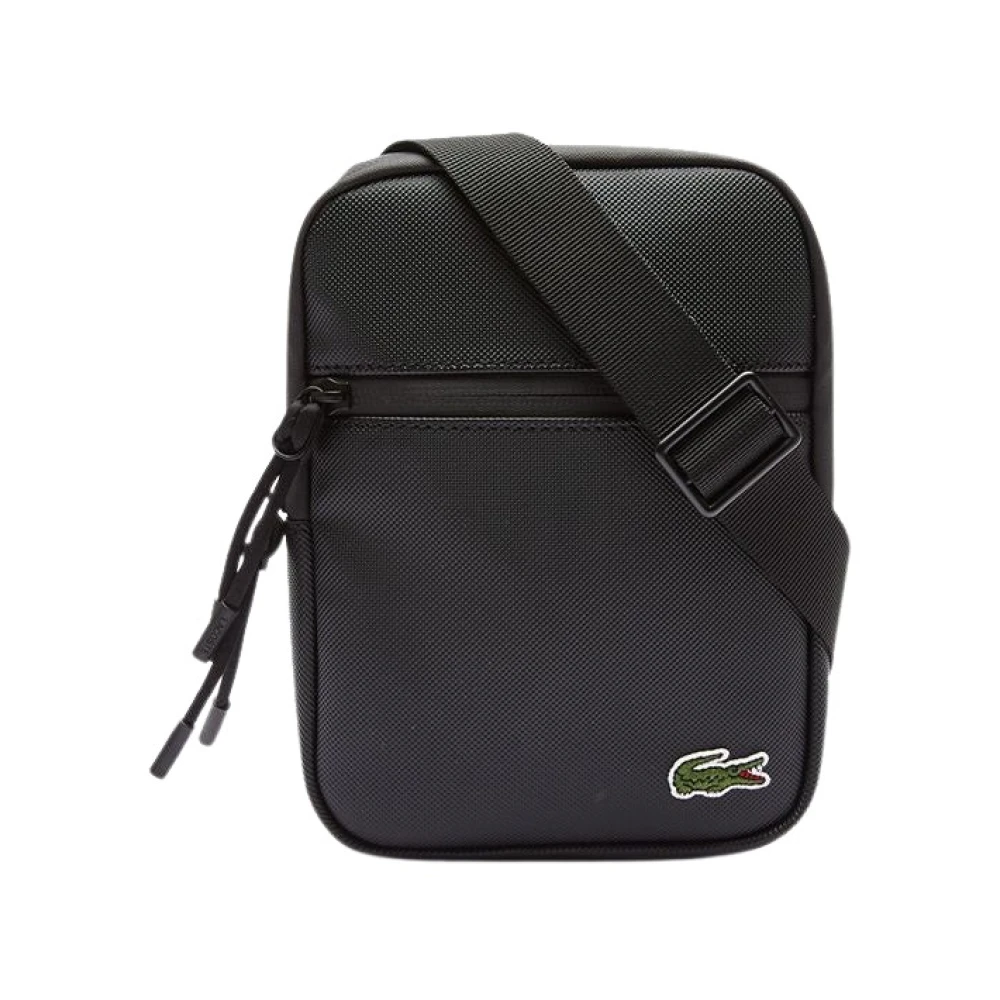 Lacoste Barn Skolväska - Liten Canvas Messenger Väska Black, Herr