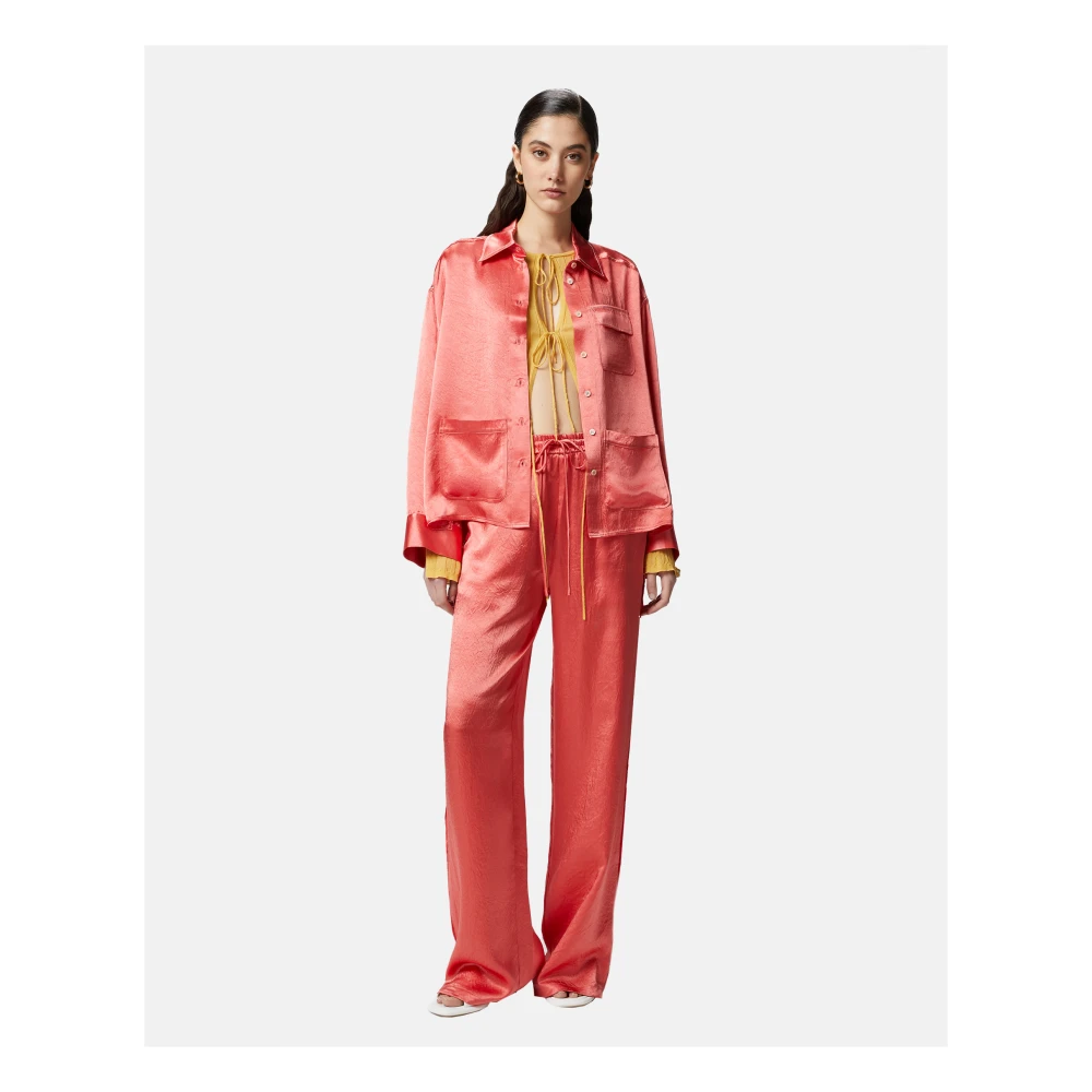 pinko Transparante Crepe Breiwerk Yellow Dames
