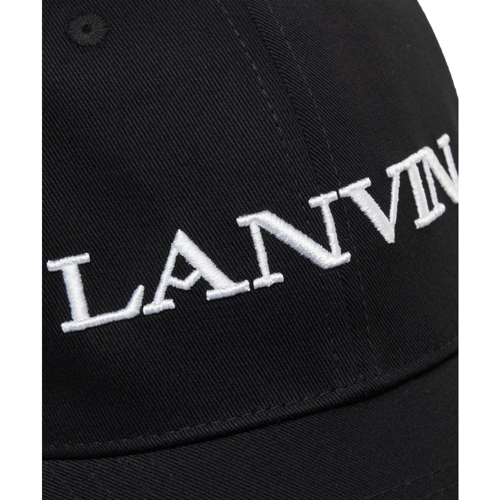 Lanvin Zwarte Baseballpet met Logo Black Heren