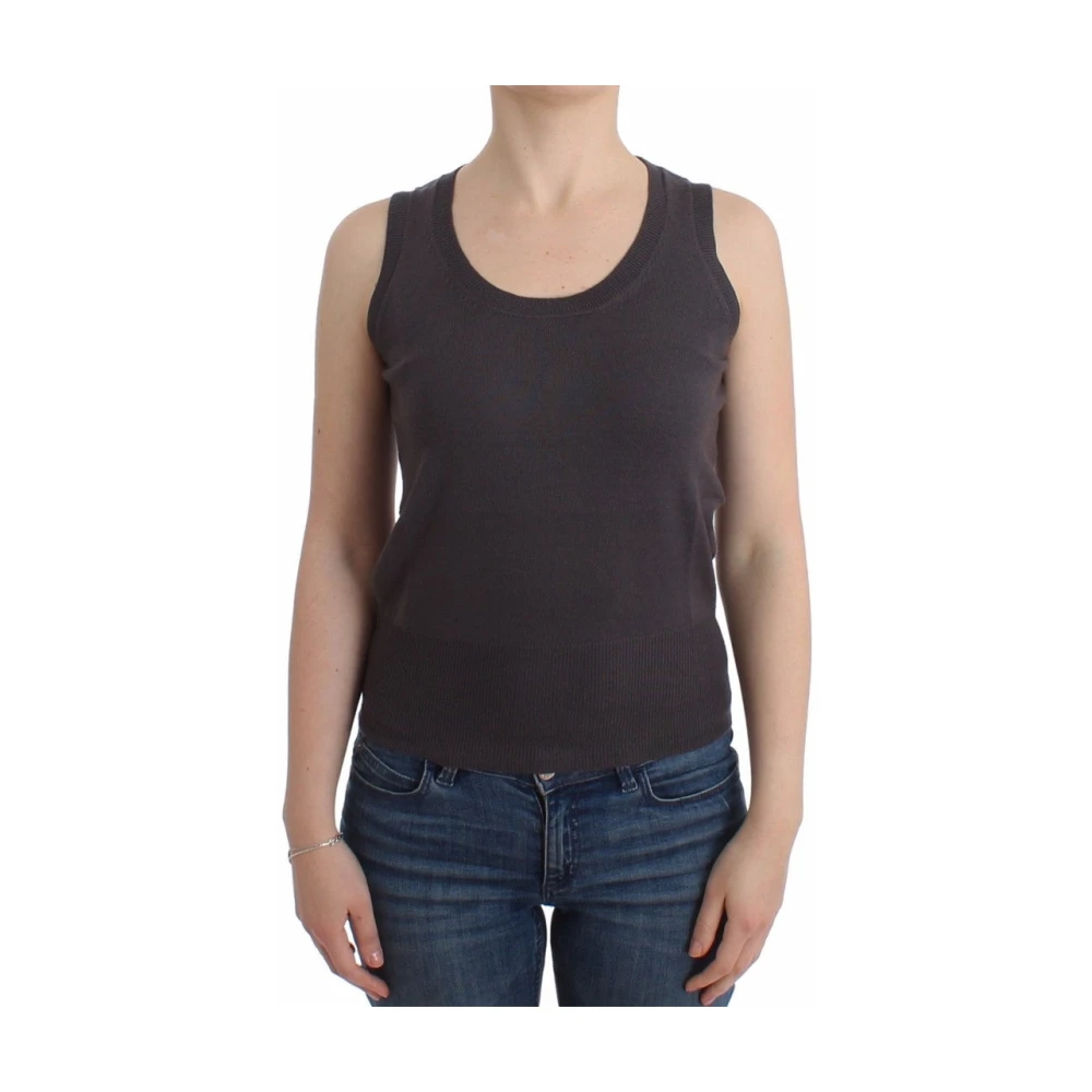 John Galliano Women's Brown Knit Tank Top