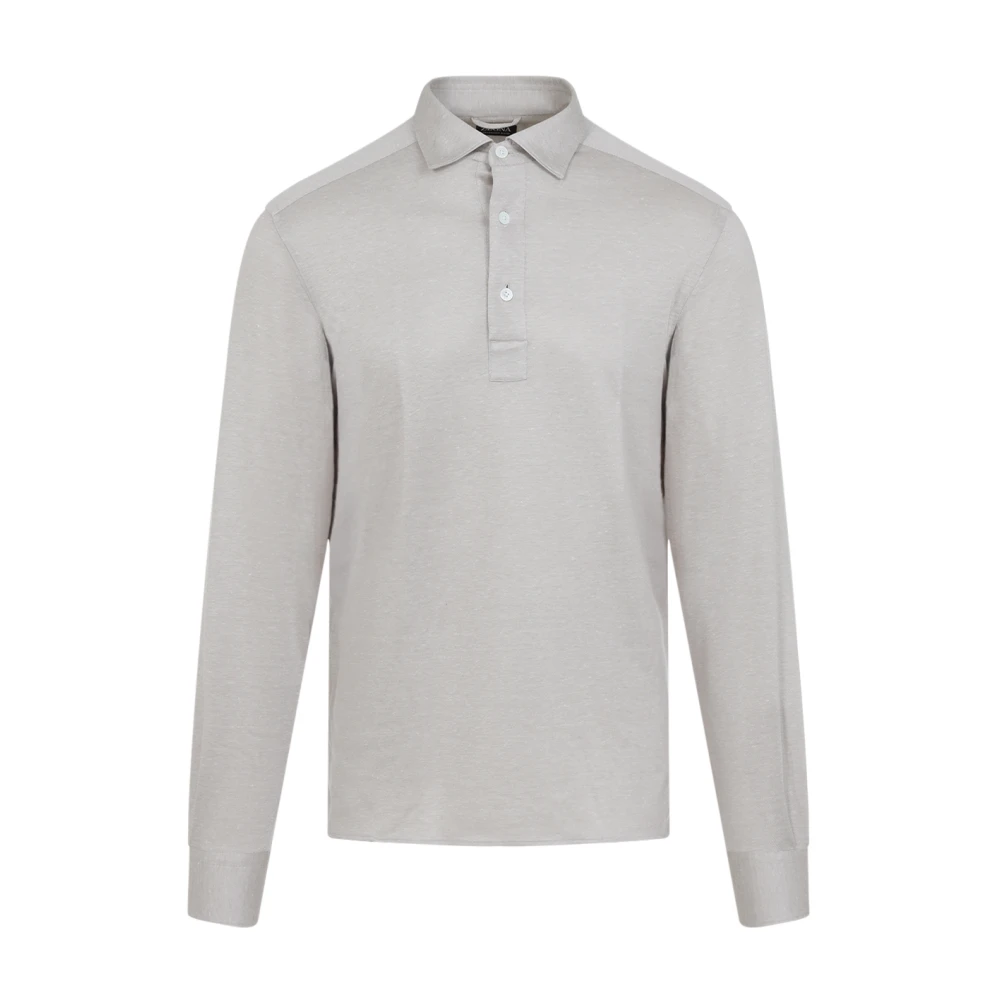 Ermenegildo Zegna Zijden Blend Shirt Neutrale Tinten Beige Heren