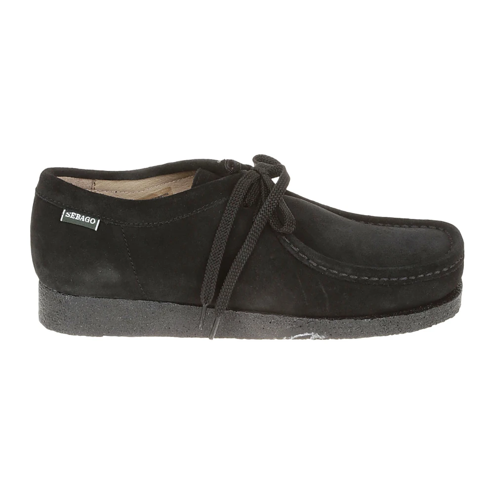 Sebago Svarta platta skor Derby Cam Black, Herr