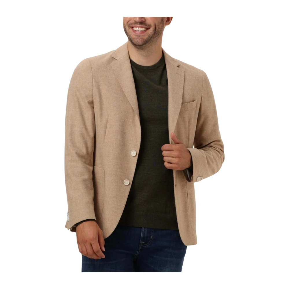 Hugo Boss Beige Wol Stijlvolle Heren Blazer Beige Heren