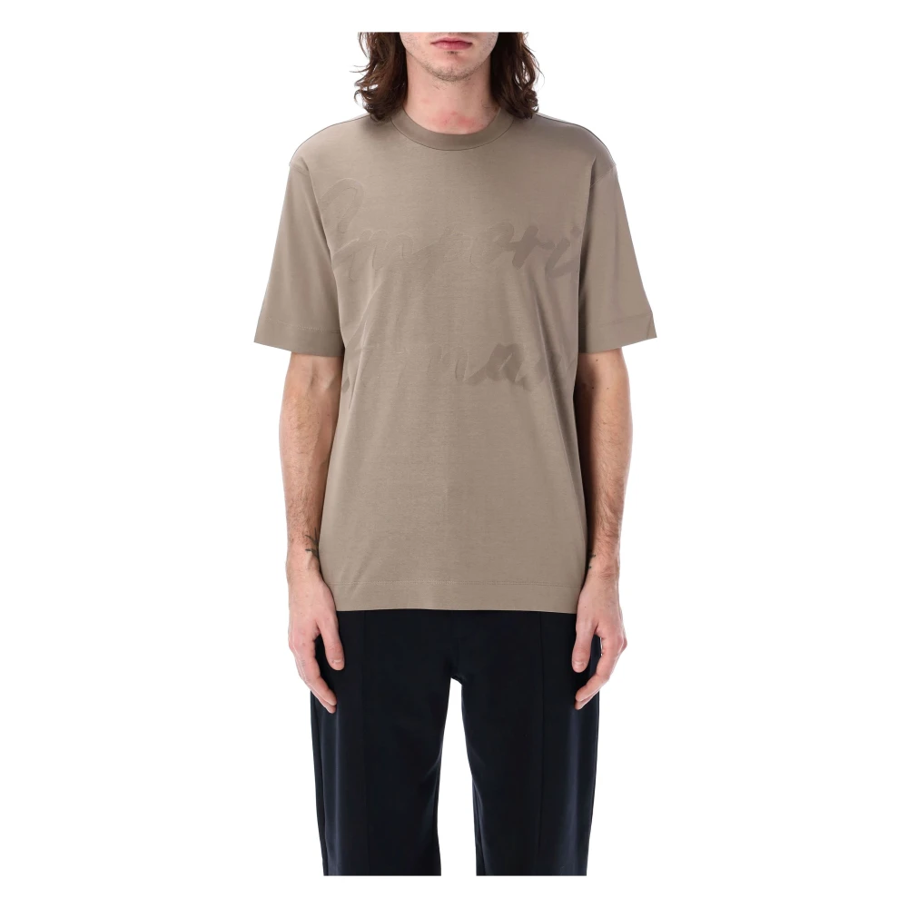 Emporio Armani Casual Katoenen T-Shirt Beige Heren