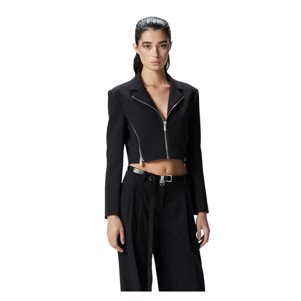 pinko Stijlvolle Jas voor Vrouwen Black Dames