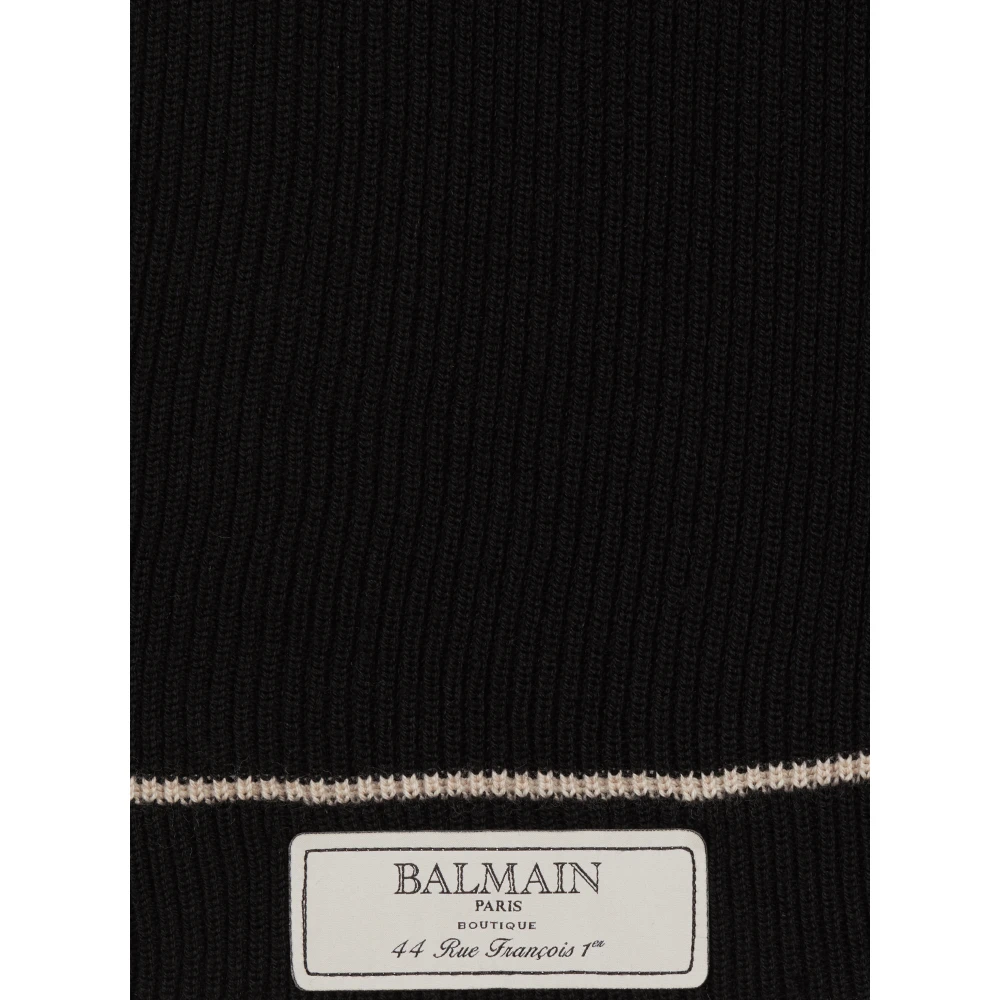 Balmain label sjaal Black Heren