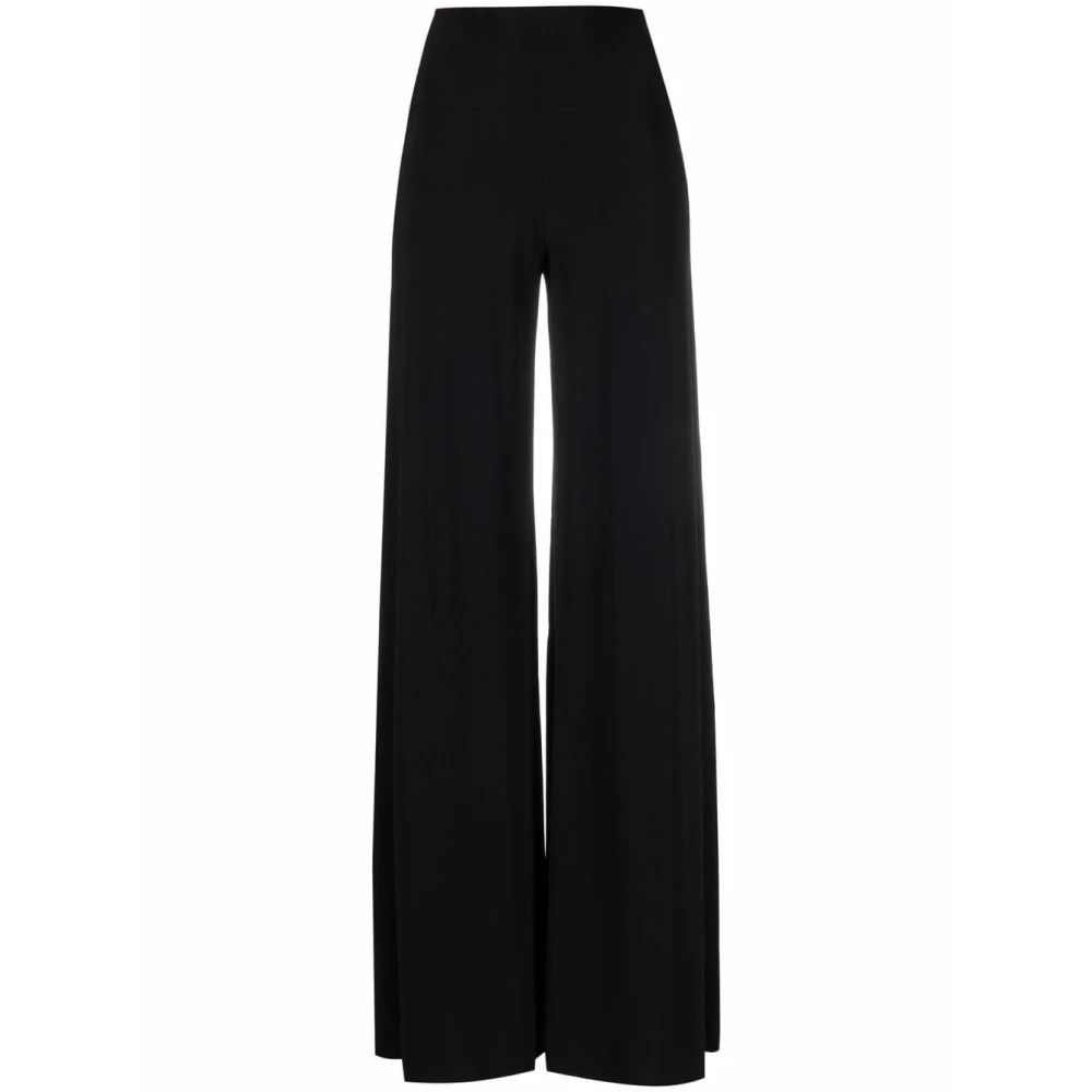 Norma Kamali Zwarte hoge taille uitlopende broek Black Dames
