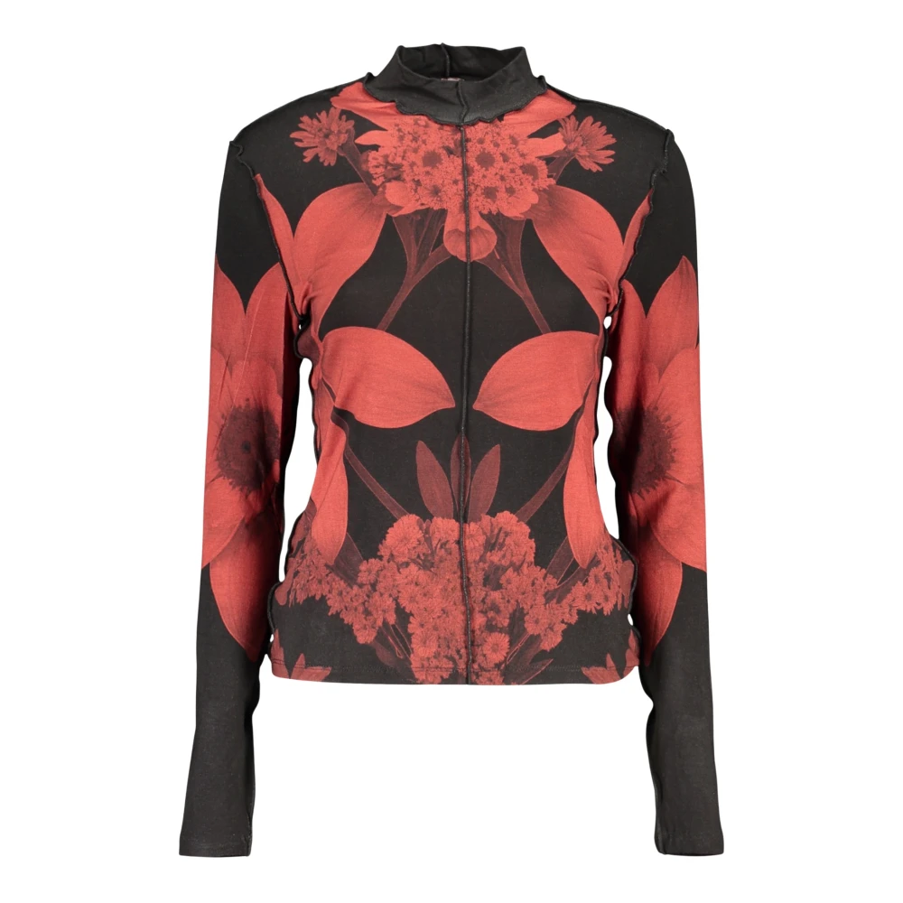 Desigual Women's Noir Long Sleeve Printed Flower T-Shirt - Image 3
