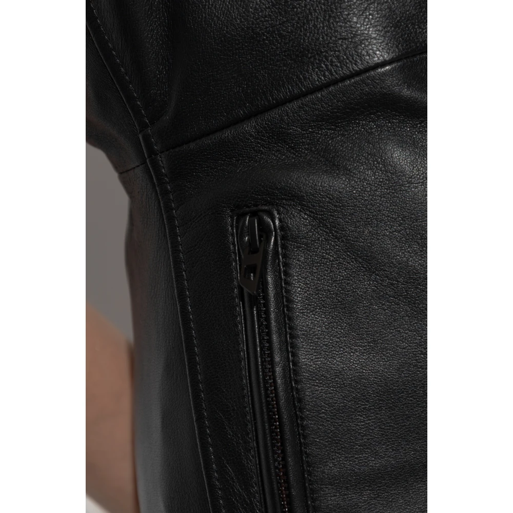 Diesel Leren jurk L-Ilith Black Dames