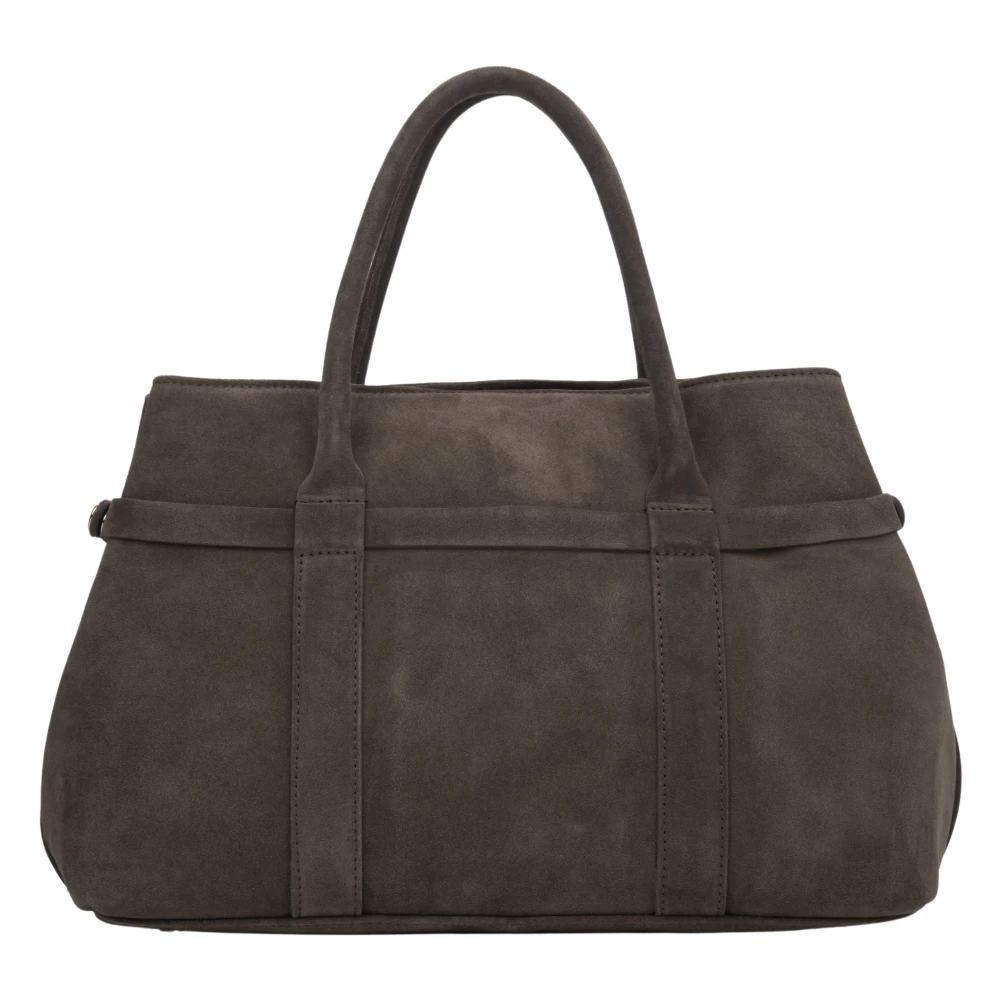 Estro Women's Brown Velour Tote Bag - Handbags - One Size - Bags