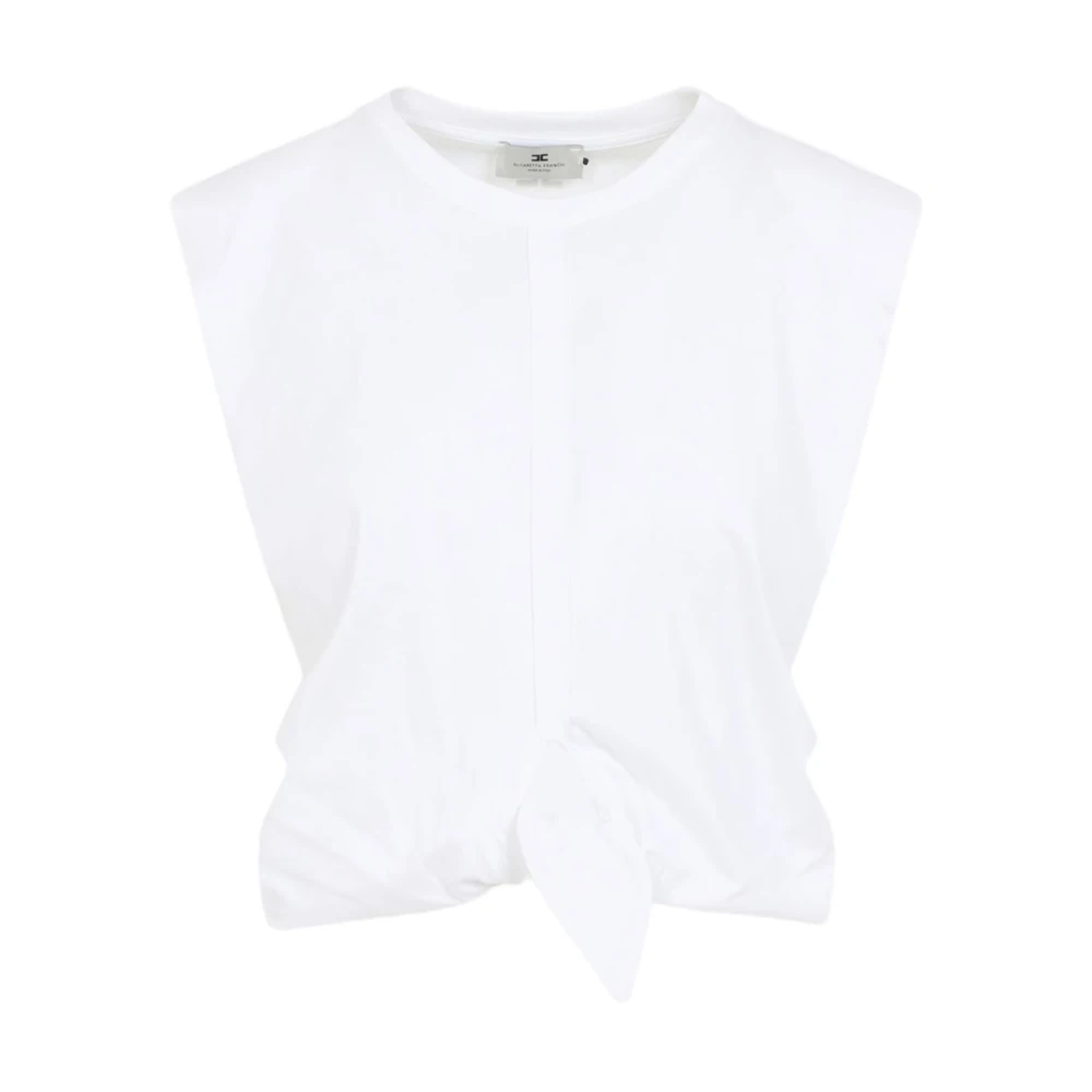 Elisabetta Franchi Women's White Sleeveless Top - Sleeveless Tops - Xs - Tops