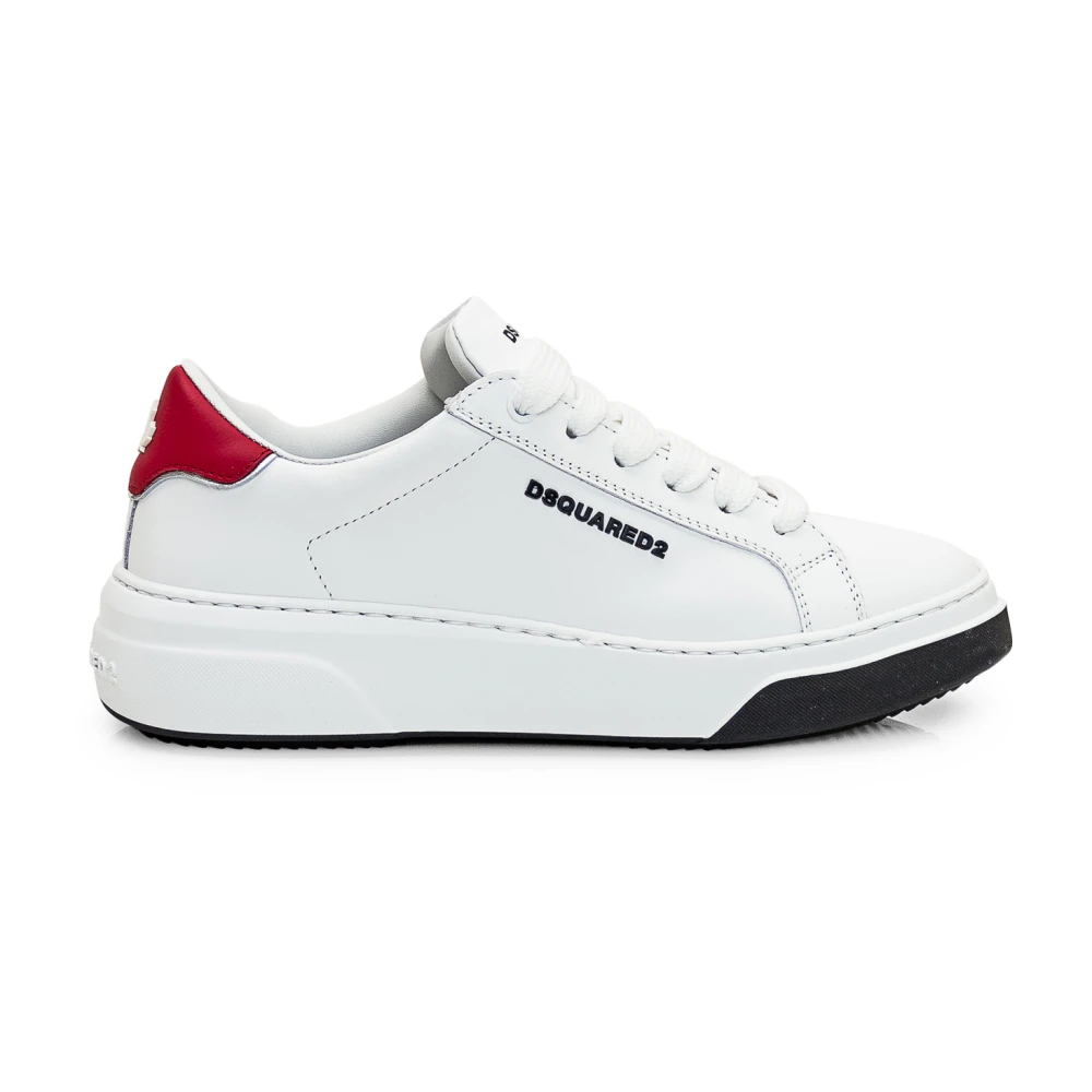 Dsquared2 Witte Vetersluiting Mode Sneakers Vrouwen Dames Schoenen