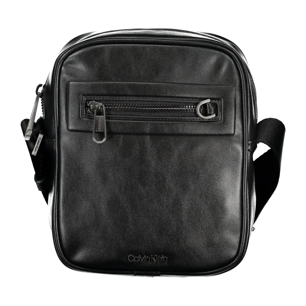 Calvin Klein Men's Black Shoulder Bag Contrast Details Zip - Cross Body Messenger - One Size- Bags