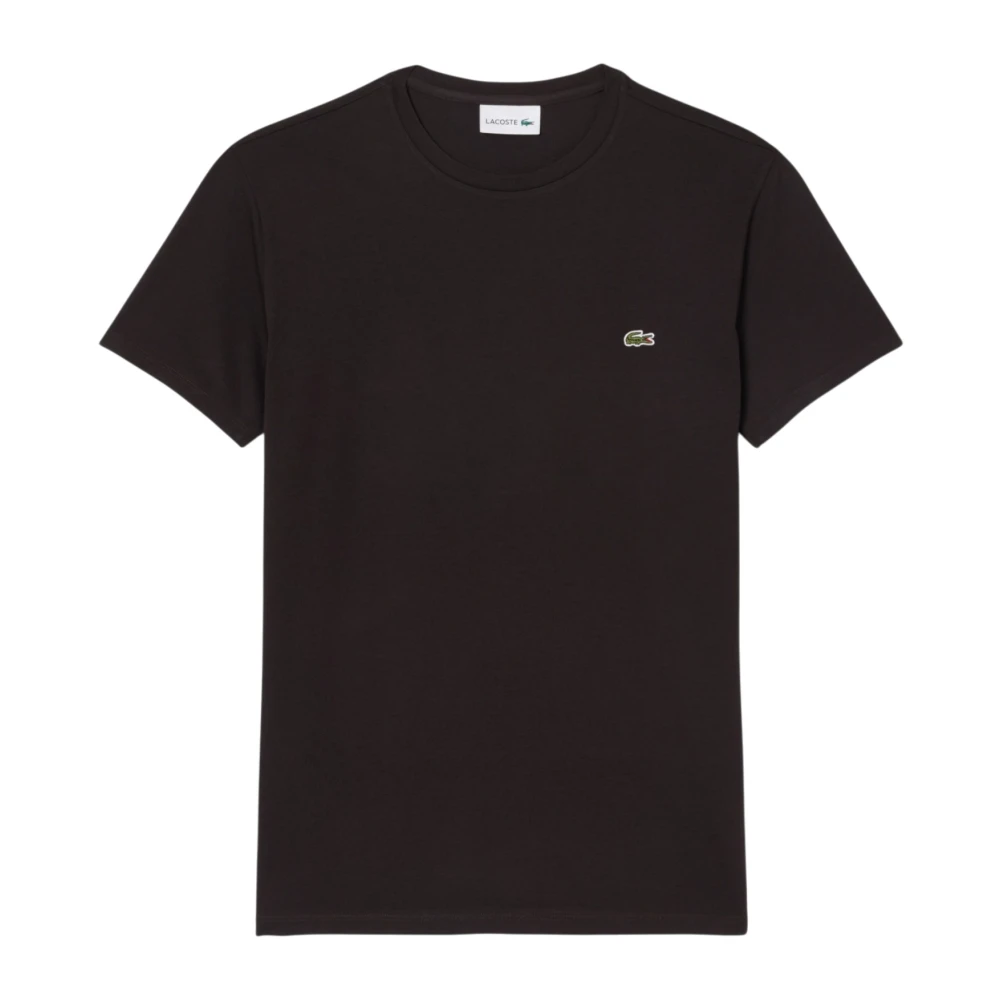 Lacoste Uomo Marrone T-Shirt In Cotone Pima