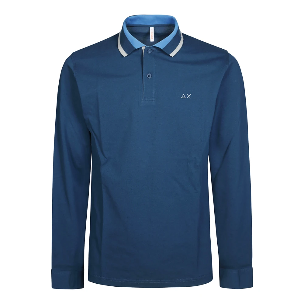 Sun68 Kleur Streep Polo Shirt Blue Heren