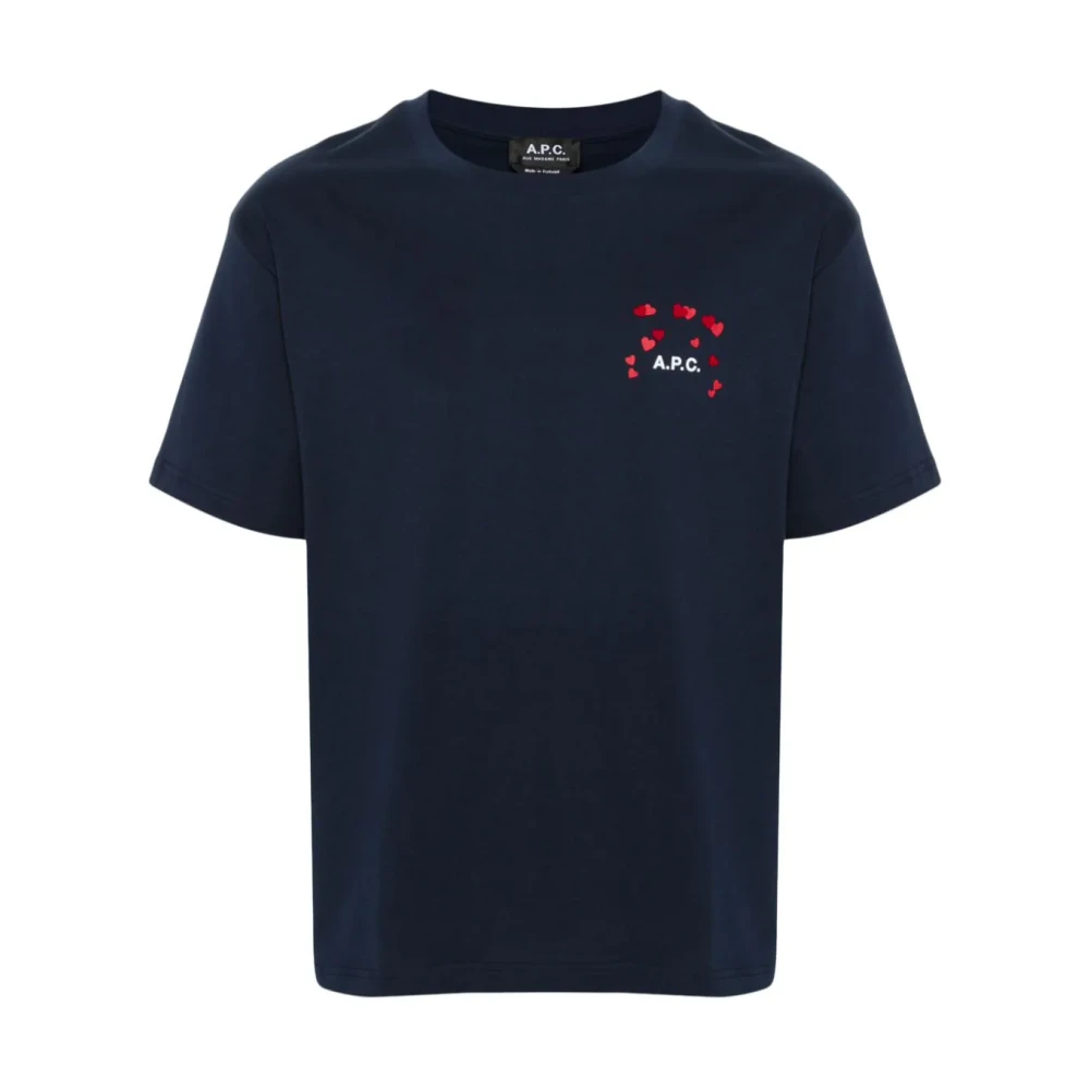 Blå Logo Print T-skjorter og Polos