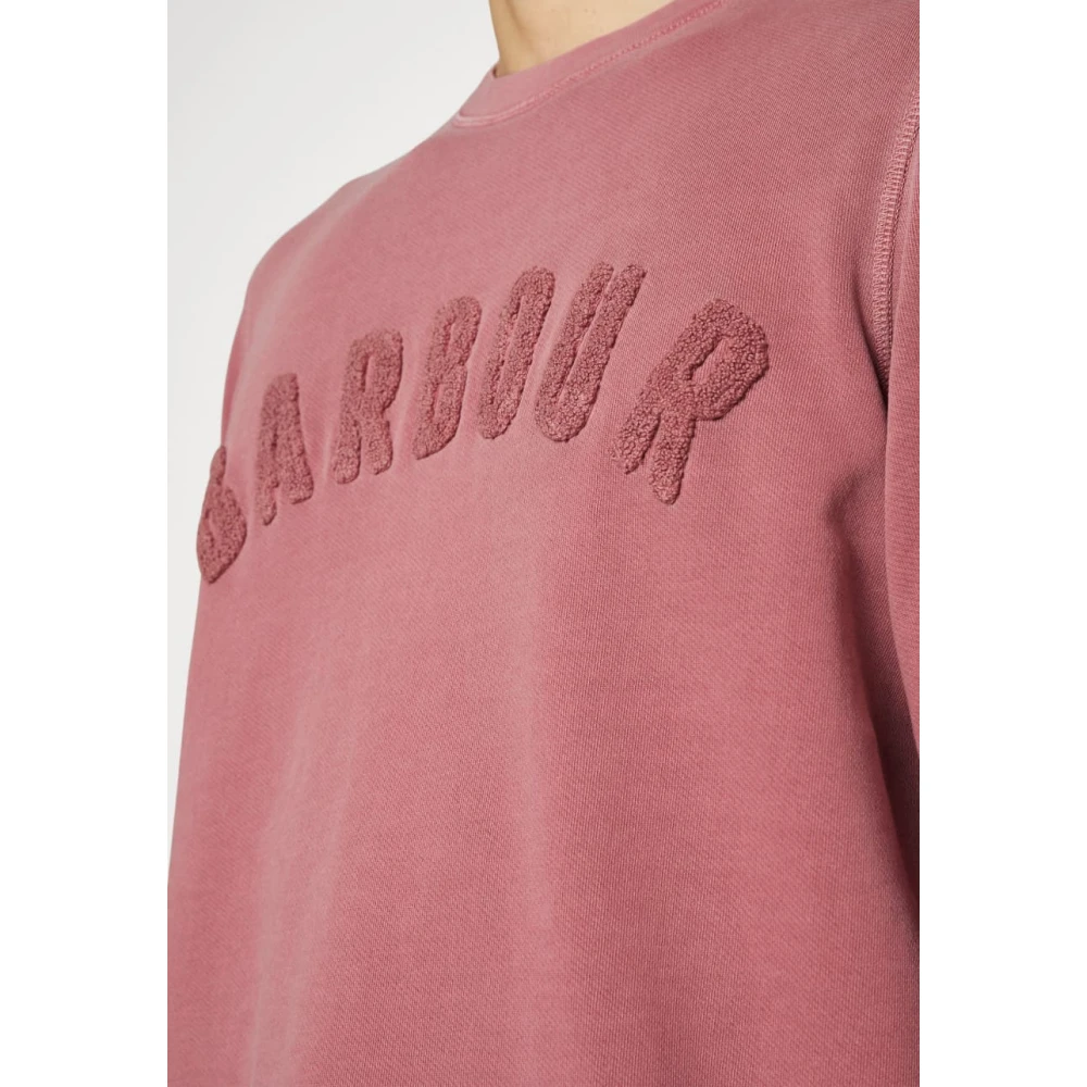 Barbour Gewassen Prep Logo Crew Neck Sweater Pink Heren