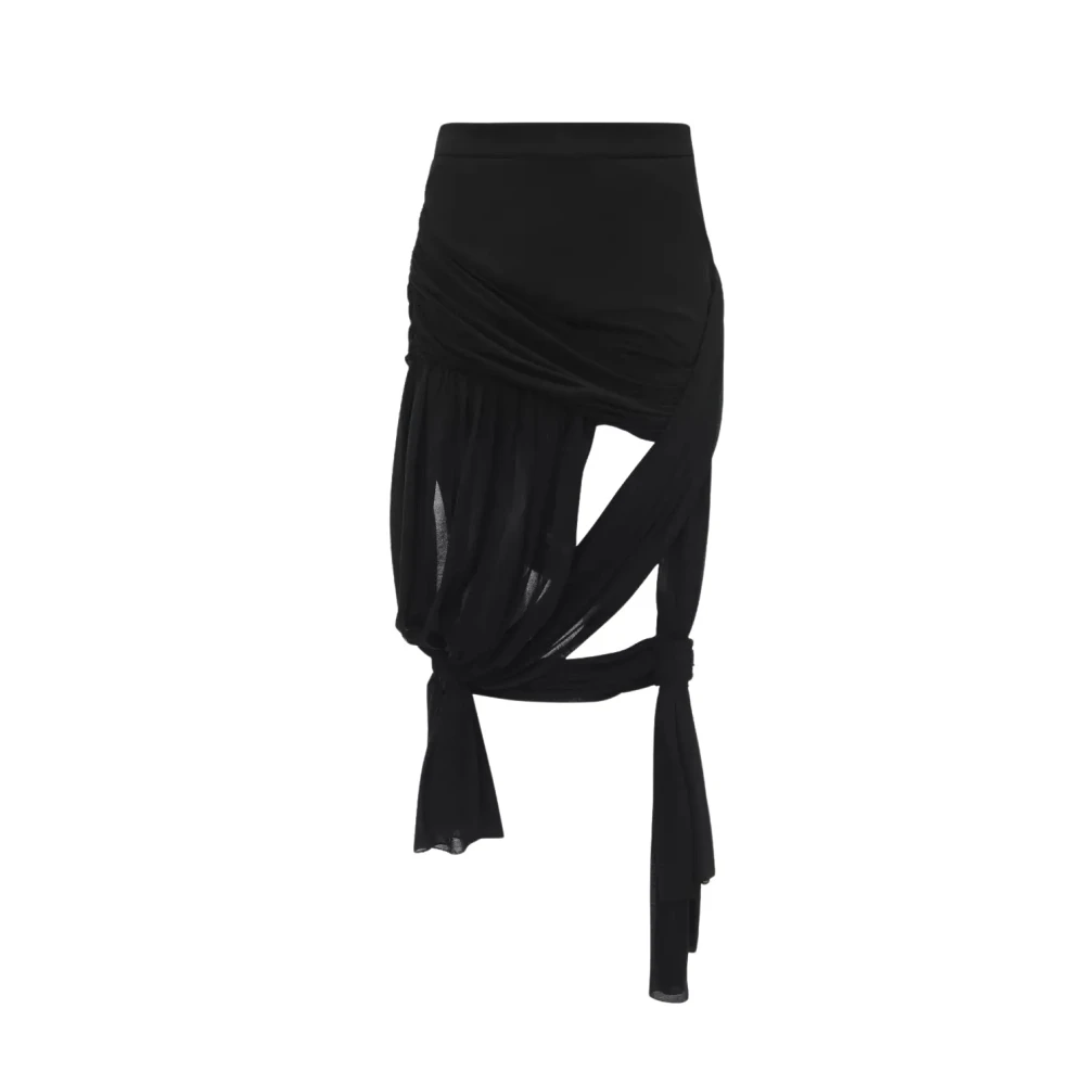 JW Anderson Zwarte Minirok met Draperingen Black Dames