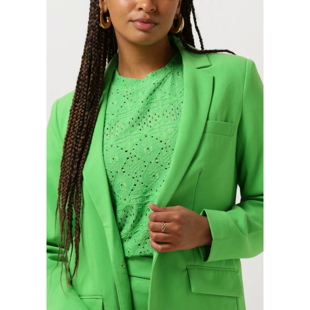 Object Groene Blazer Lange Mouw Green Dames