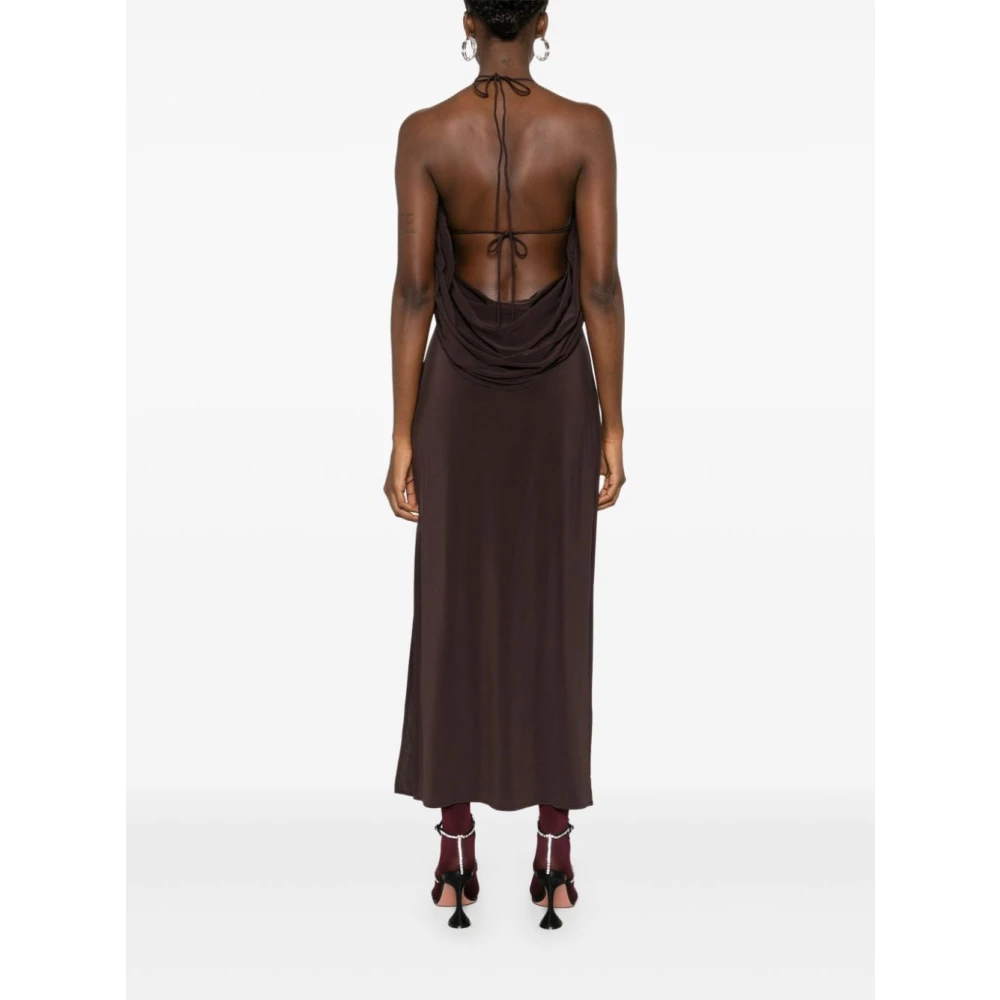 Magda Butrym Bruine Midi Jurk met Bloemendetail Brown Dames
