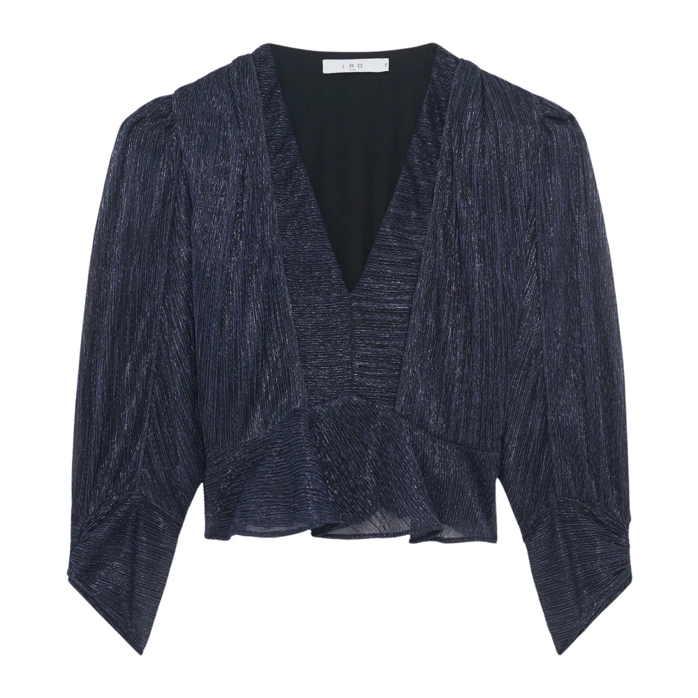 IRO Blauwe shirt met pofmouwen Blue Dames