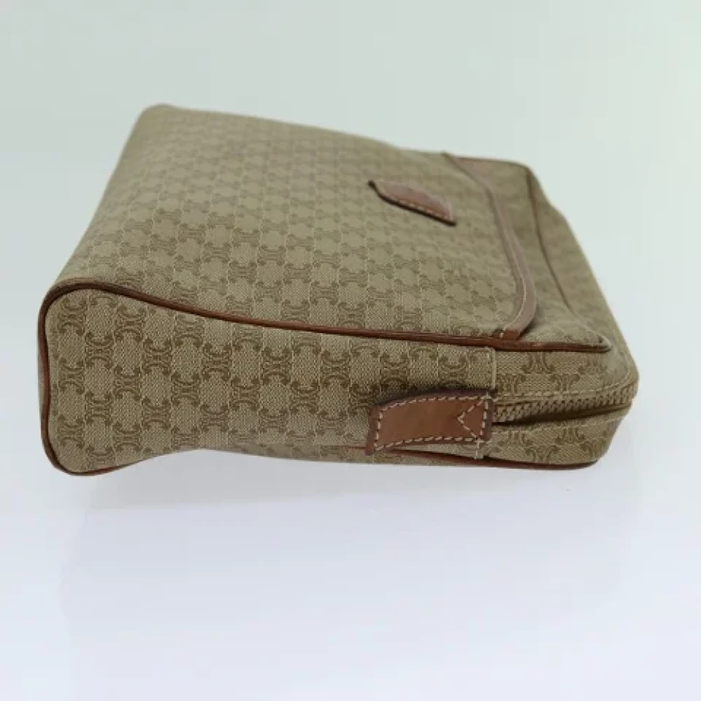 Celine Vintage Pre-owned Canvas clutches Beige Dames