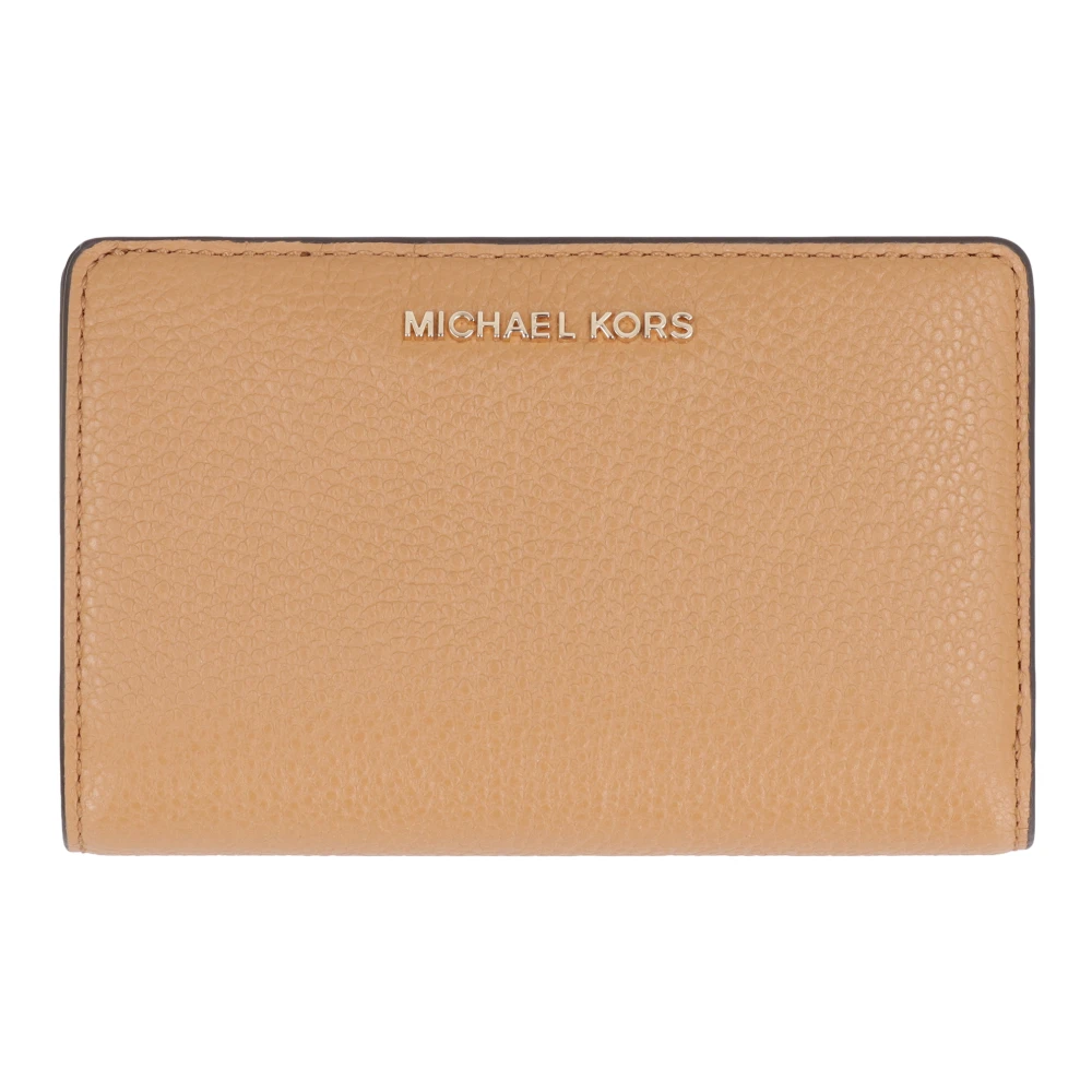 Michael Kors Leren portemonnee met drukknoopsluiting Brown Dames