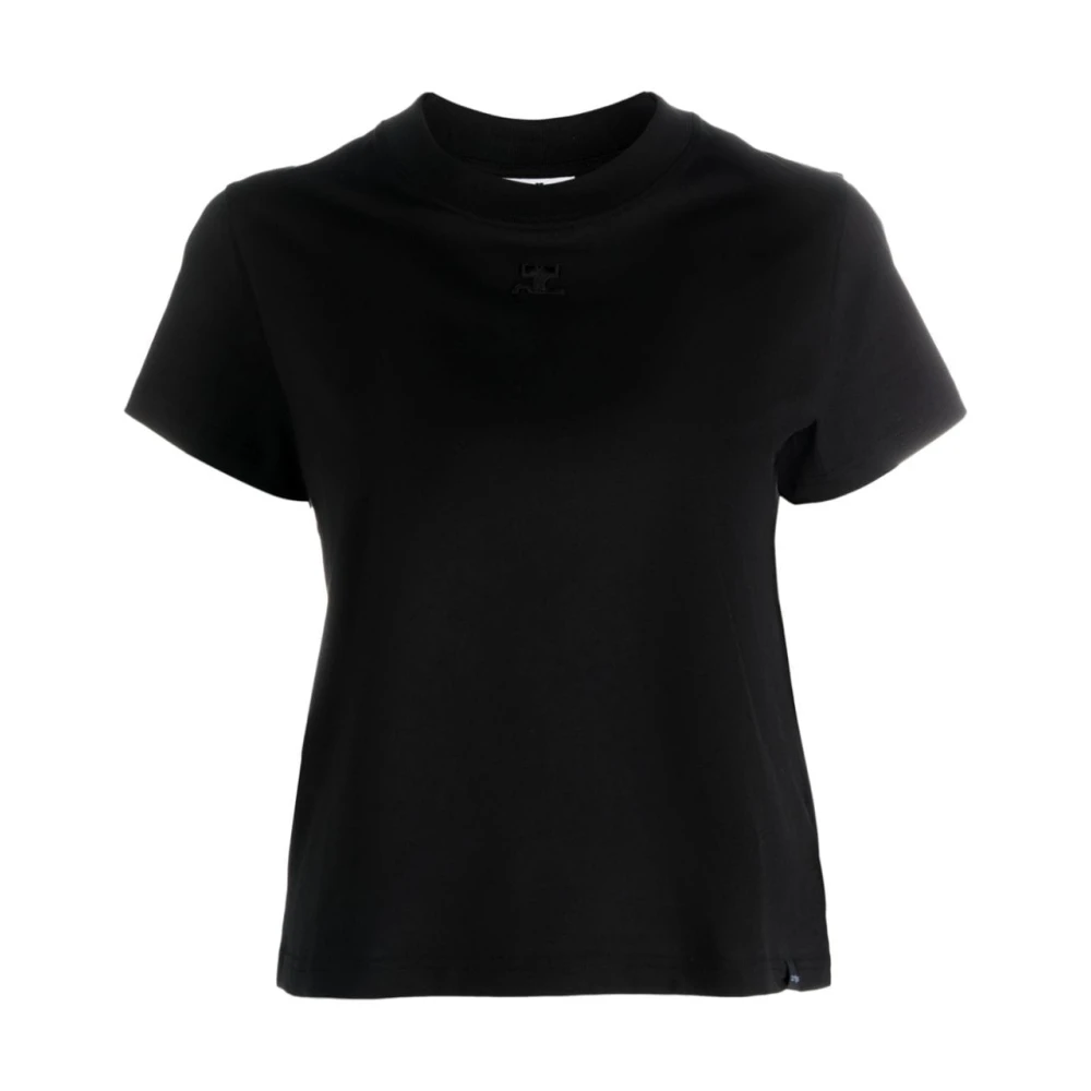 Courrèges Zwart Crew-Neck T-Shirt van Black Dames