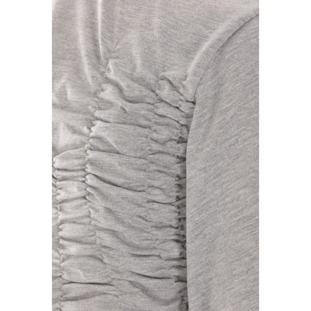 Cecilie Bahnsen Grijze Jersey T-shirt met Ruches Gray Dames