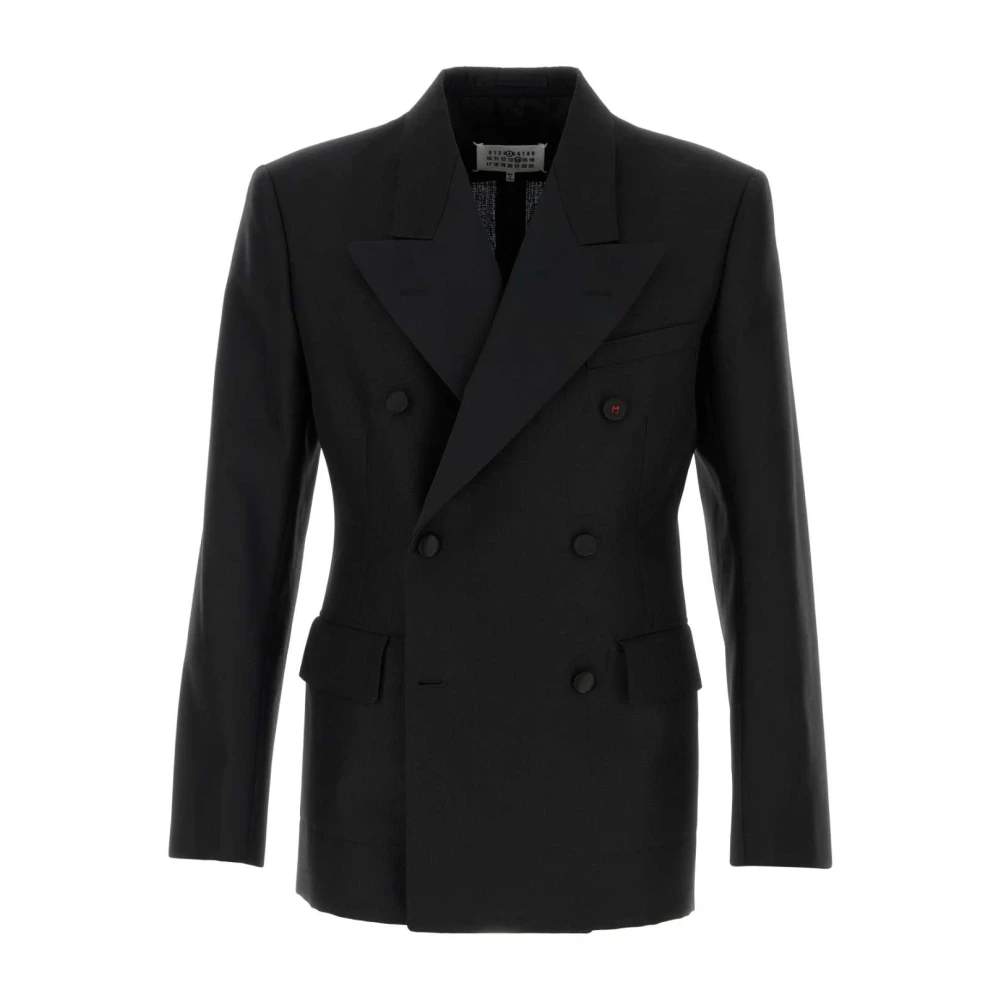 Maison Margiela Klassieke Zwarte Wollen Blazer Black Heren