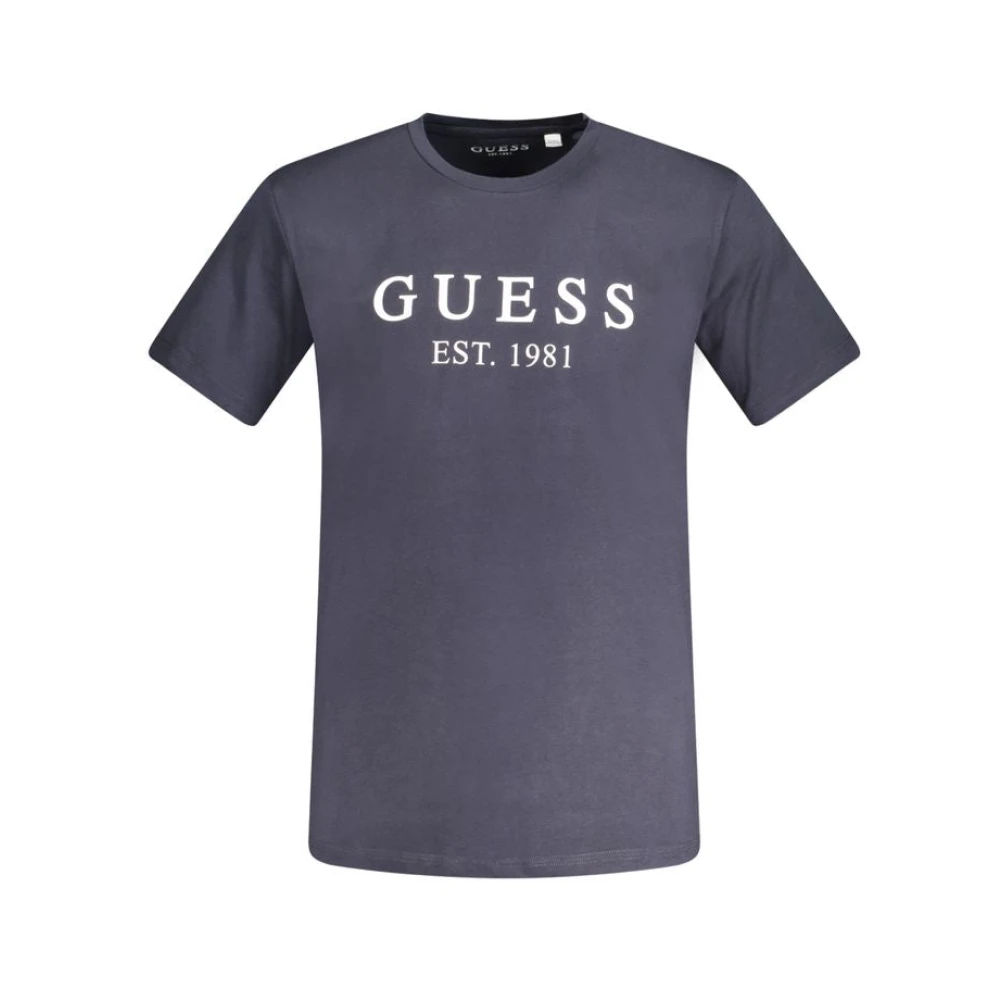 Guess Blauw Katoenen T-shirt met Stijl Blue Heren