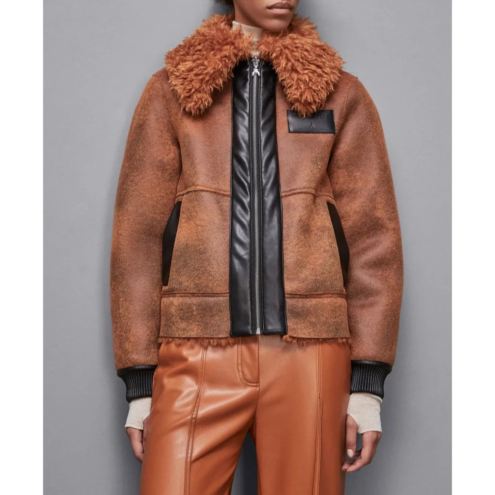 PATRIZIA PEPE Omkeerbare Korte Jas Stijl 2O0139E054 Brown Dames