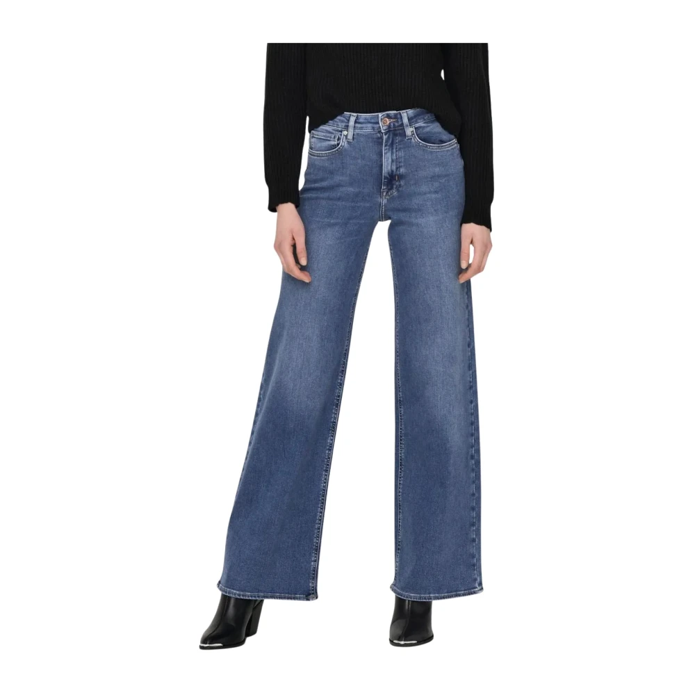 Only Flared Denim Jeans For Women - Female - Wide Jeans - Blue - Xl L32 - Jeans - Image 3