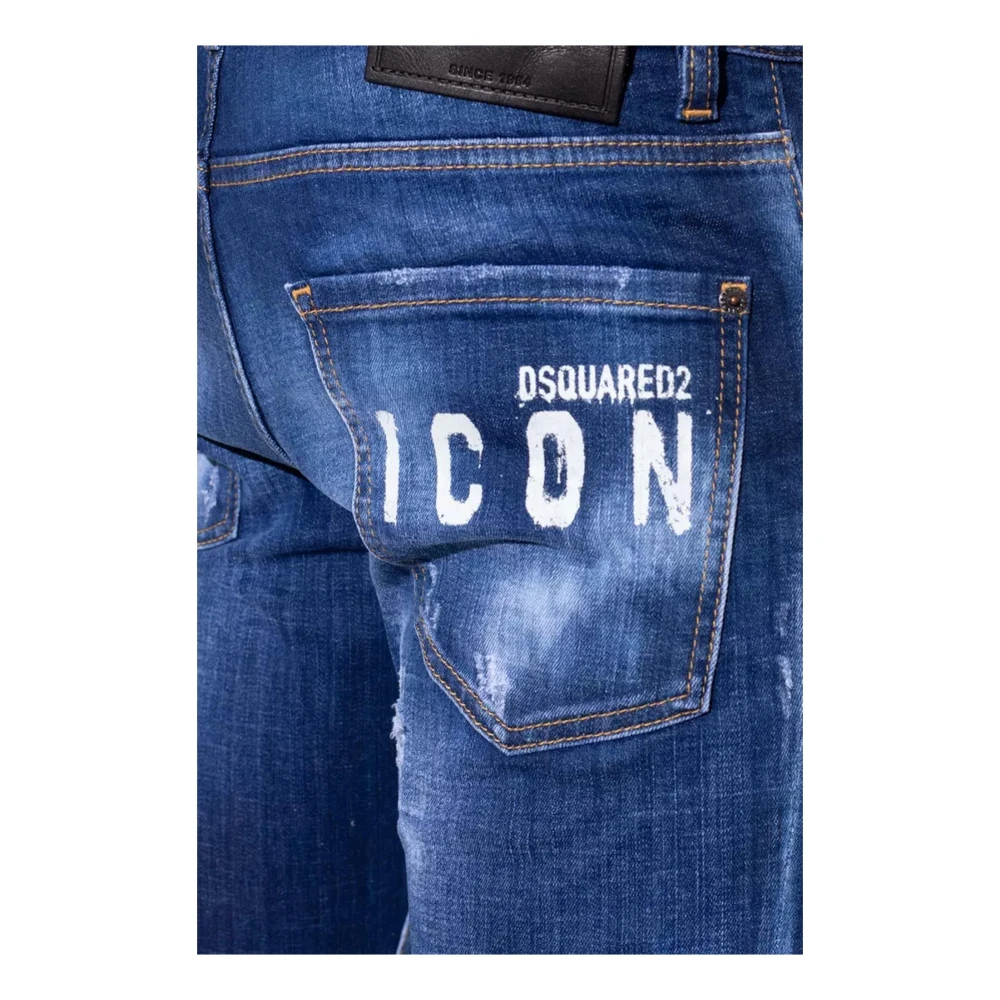 Dsquared2 Distressed Cool Guy Jeans met Logo Print Blue Heren