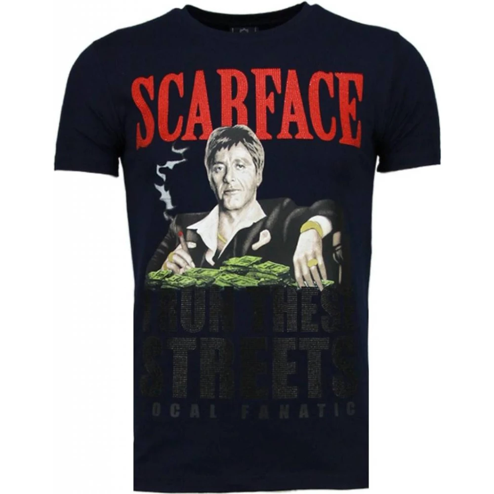 Local Fanatic Scarface Boss Rhinestone - Herr T Shirt - 5093N Blue, Herr