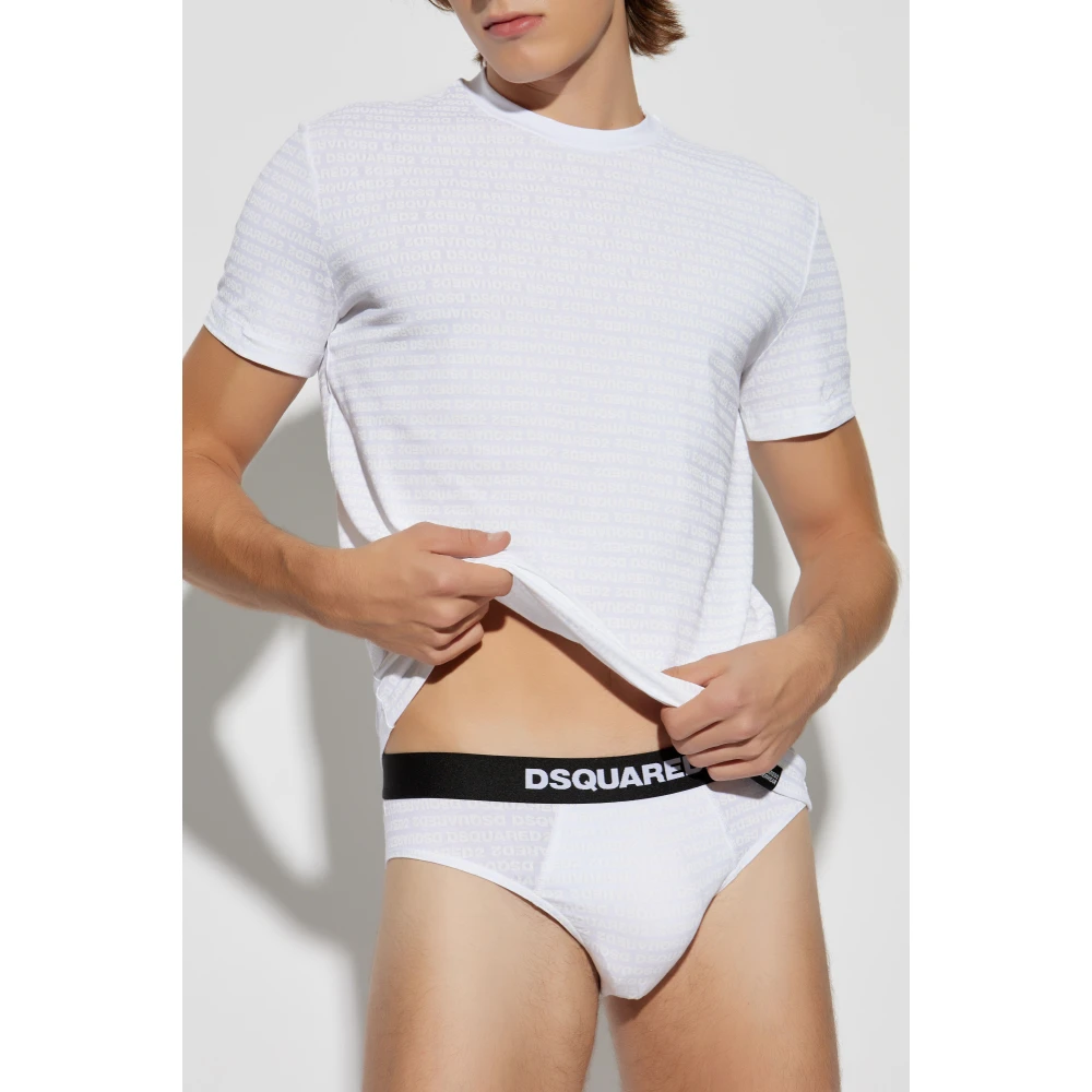 Dsquared2 Set: slip en t-shirt met logo White Heren