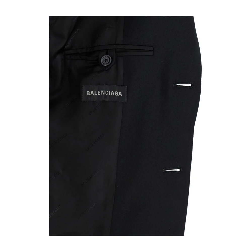 Balenciaga Zandloper Zwart Wollen Jas Vrouw Black Dames