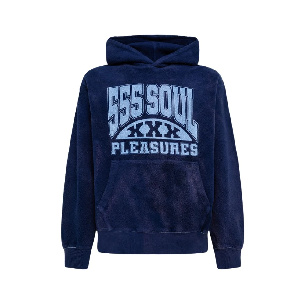 Pleasures Logo Hoodie Blue Heren