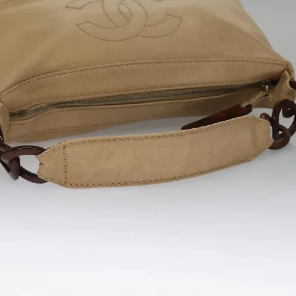 Chanel Vintage Pre-owned Leather chanel-bags Beige Dames