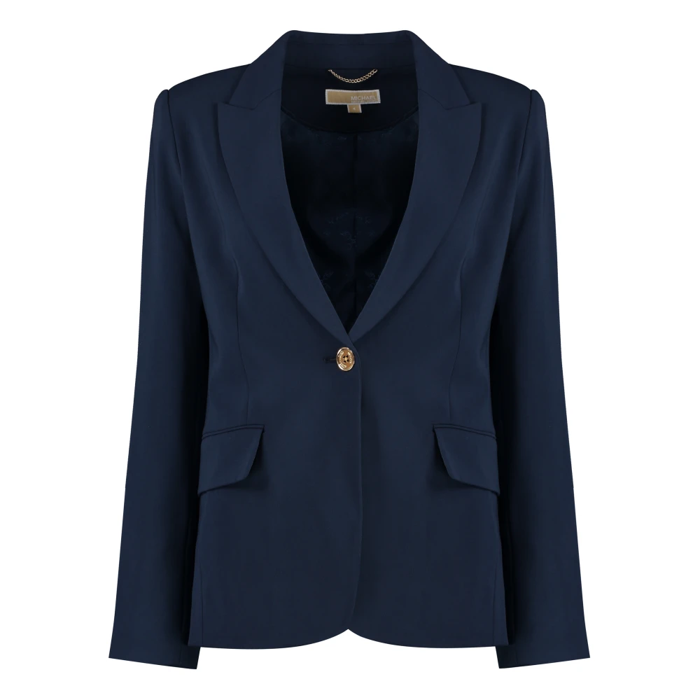 Michael Kors Women's Blue Blazers, S, Lapel Collar Jacket