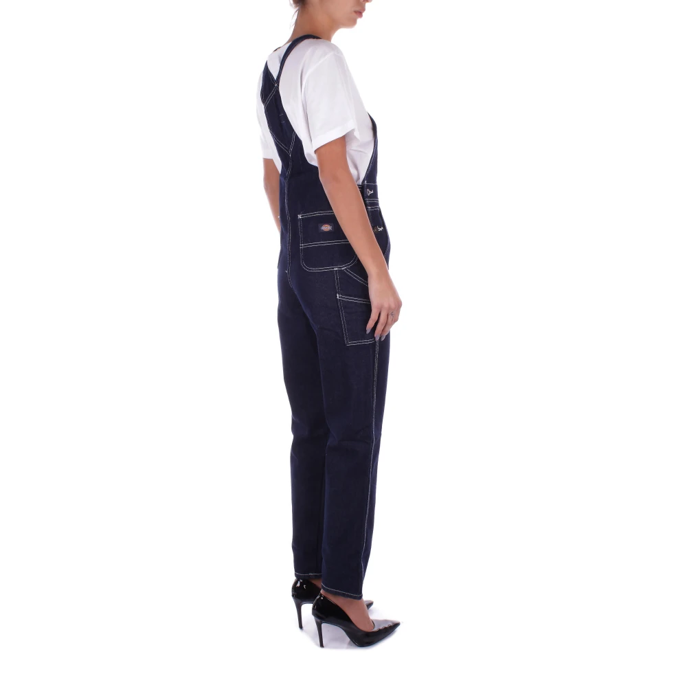 Dickies Denim Overall Jurk met Zakken Blue Dames