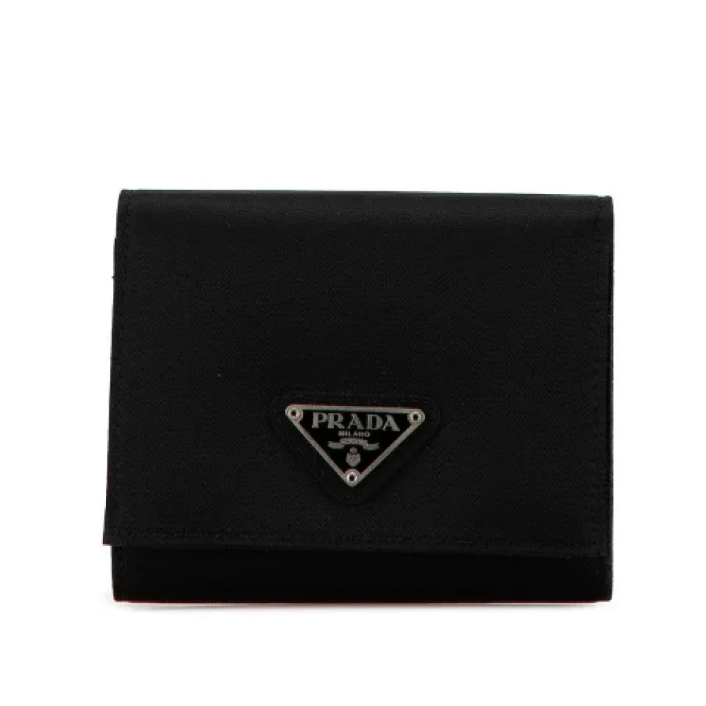 Prada Vintage Pre-owned Leather wallets Black Dames