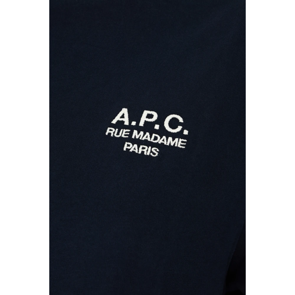 A.p.c. Standaard T-Shirt Rue Madame Blue Heren