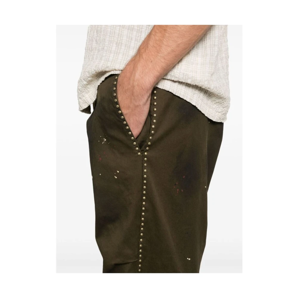 Dsquared2 Olijfgroene Verfspatbroek Green Heren