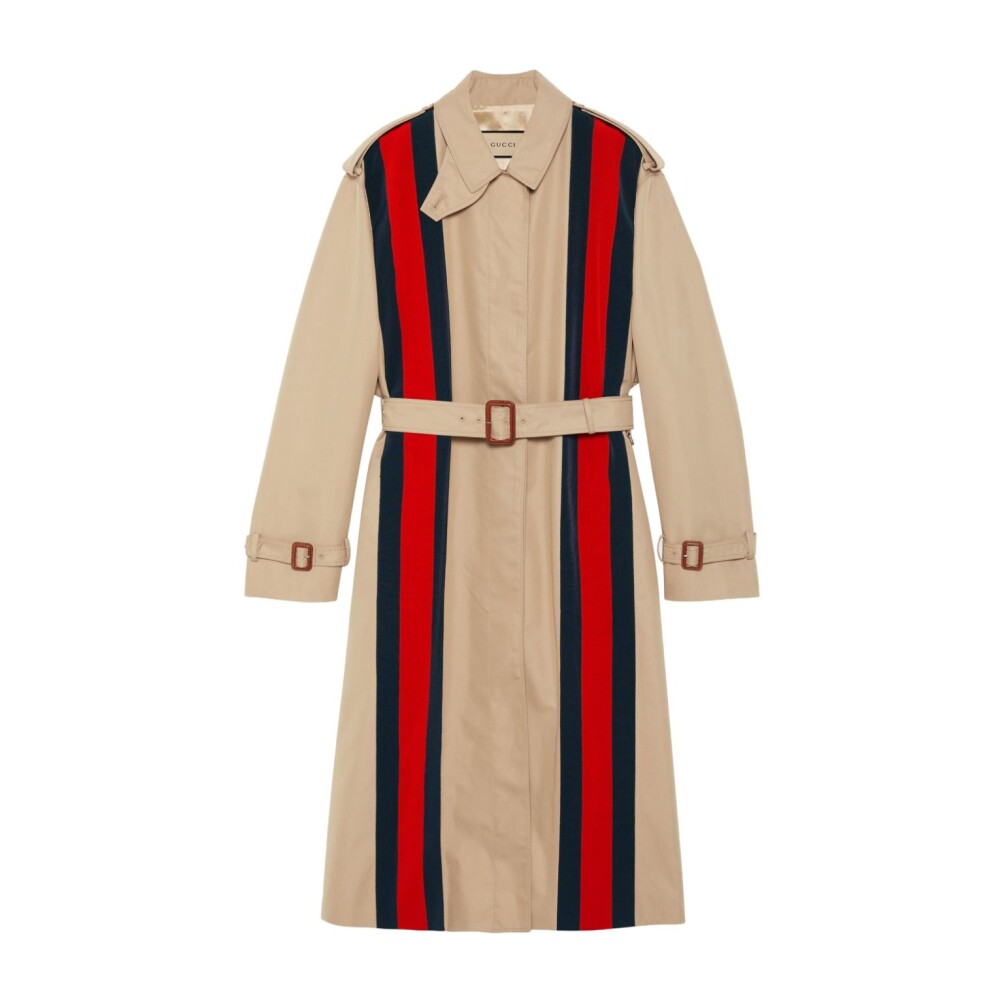 Cruise Coats with Signature Web Stripe Trim Gucci Wool Coats Miinto