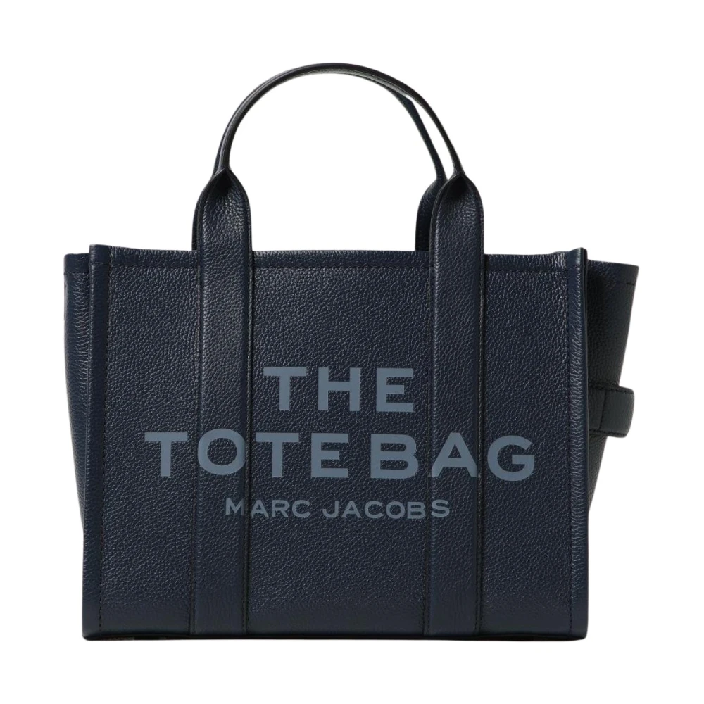 Marc Jacobs Women's Blue Shopping Bags, One Size, Structured Leather Tote Bag With Top Handles