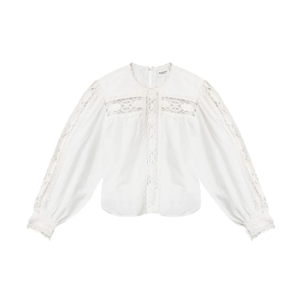 Isabel Marant Étoile Elegante Blouse met Kantdetail en Knoopsluiting White Dames