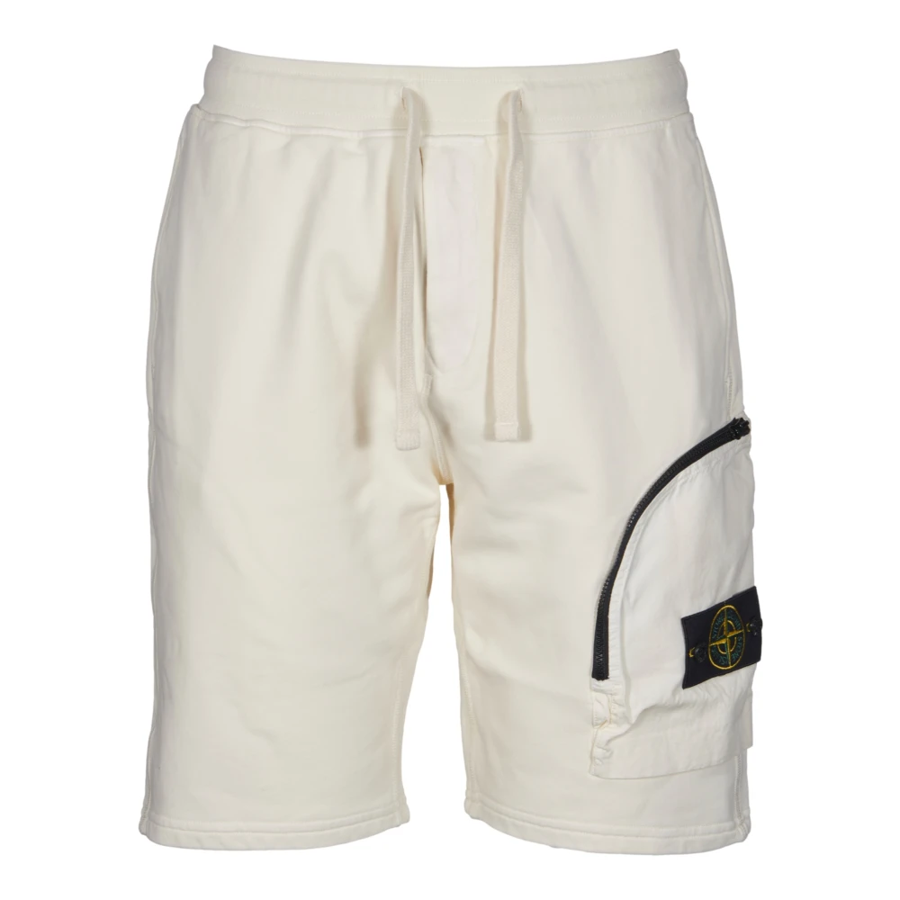 Stone Island Ivory Casual Shorts Beige Heren