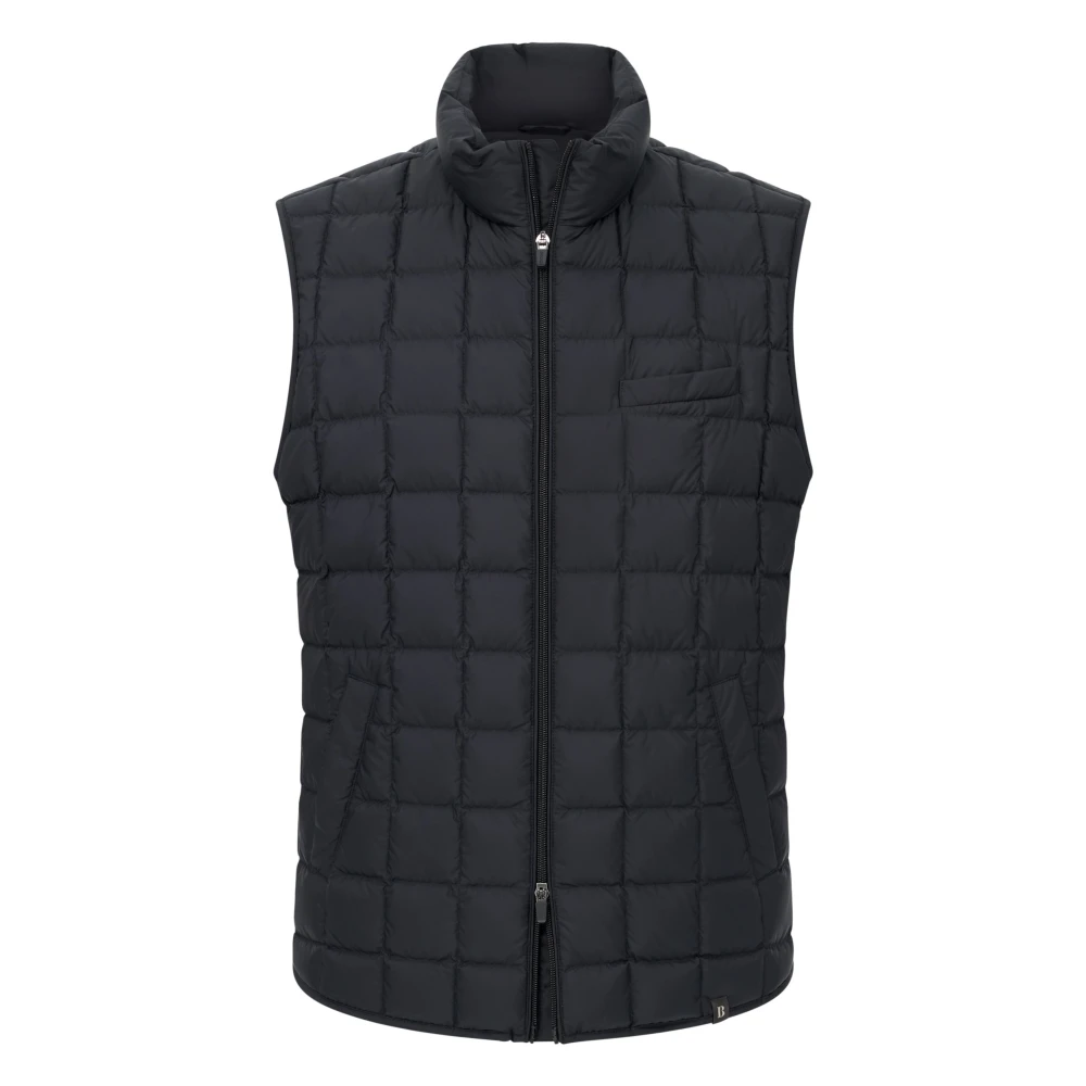 Boggi Milano Mannelijk Blue,Brown,Beige Gilet Van Technische Stof Met Ganzendons