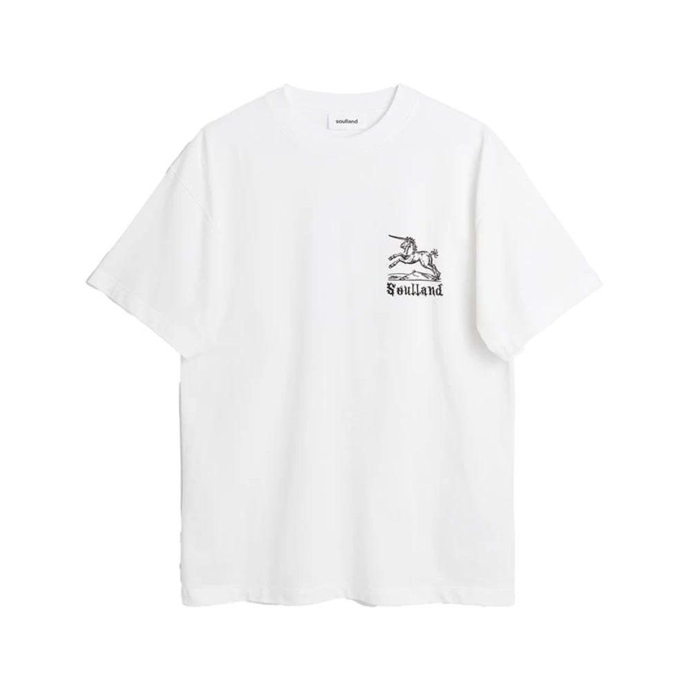 Soulland Enhörning T-shirt i vitt White, Herr